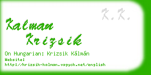 kalman krizsik business card