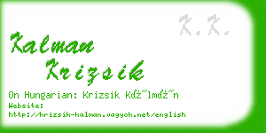 kalman krizsik business card